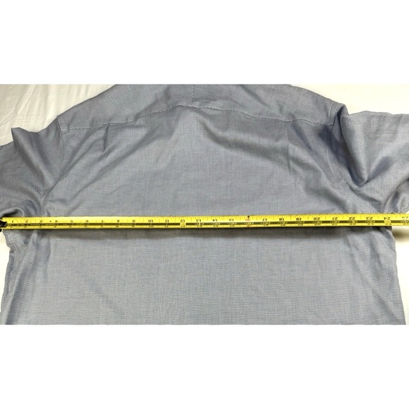 Charles Tyrwhitt Button Up Shirt Mens 16 1/2 /36 Navy Check Non Iron Classic Fit - Picture 7 of 9